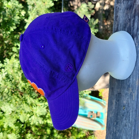 Deep purple Clemson baseball cap w embroidered orange paw - Picture 3 of 14